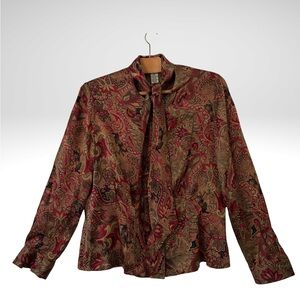 Evan Picone Red and Brown Paisley Men's Shirt